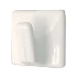 None Small Square Self-adhesive Hook - White - 4 Pack