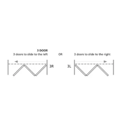 Obscure Glazed Oak Veneer 3 Door Internal Room Divider - 1929mm Wide -COMMAND Sales Store 12804494 2004833223285266