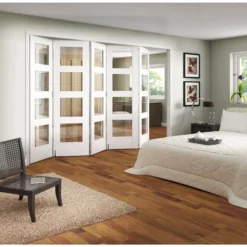 Clear Glazed Primed Internal Room Divider Doorset - 1929mm Wide