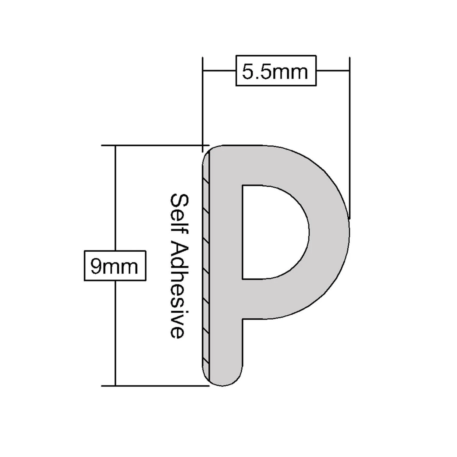 Stormguard Self Adhesive Rubber Draught Excluder P Profile 10m - Black 3 Stormguard Self Adhesive Rubber Draught Excluder P Profile 10m - Black - Image 3