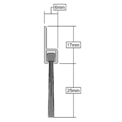 Stormguard Bottom Door Brush Seal Aluminium - 2134mm -COMMAND Sales Store 12809086 5374833205946103