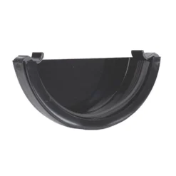 Polypipe Half Round Gutter Stop End External - 112mm - Black