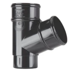 Polypipe Round Downpipe Branch - 68mm X 112.5 Degree - Black