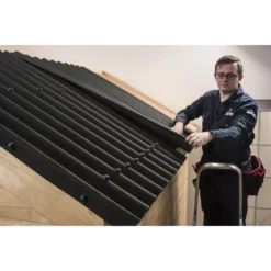Coroline Black Corrugated Bitumen Roof Sheet - 2m -COMMAND Sales Store 12812990 9294832981503617