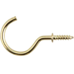 None Brass Shoulder Cup Hook - 20mm - 20 Pack