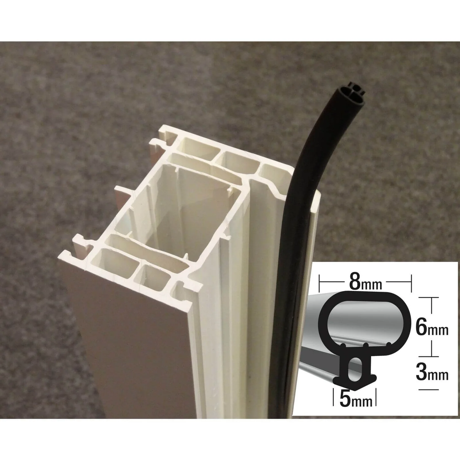 Stormguard UPVC Replacement Seal Black - 6m 2 Stormguard UPVC Replacement Seal Black - 6m - Image 2