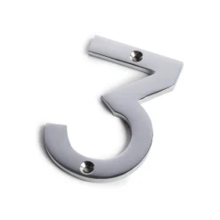 Chrome Screw Fixing House Number - 100mm - 3
