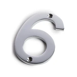 Chrome Screw Fixing House Number - 100mm - 6