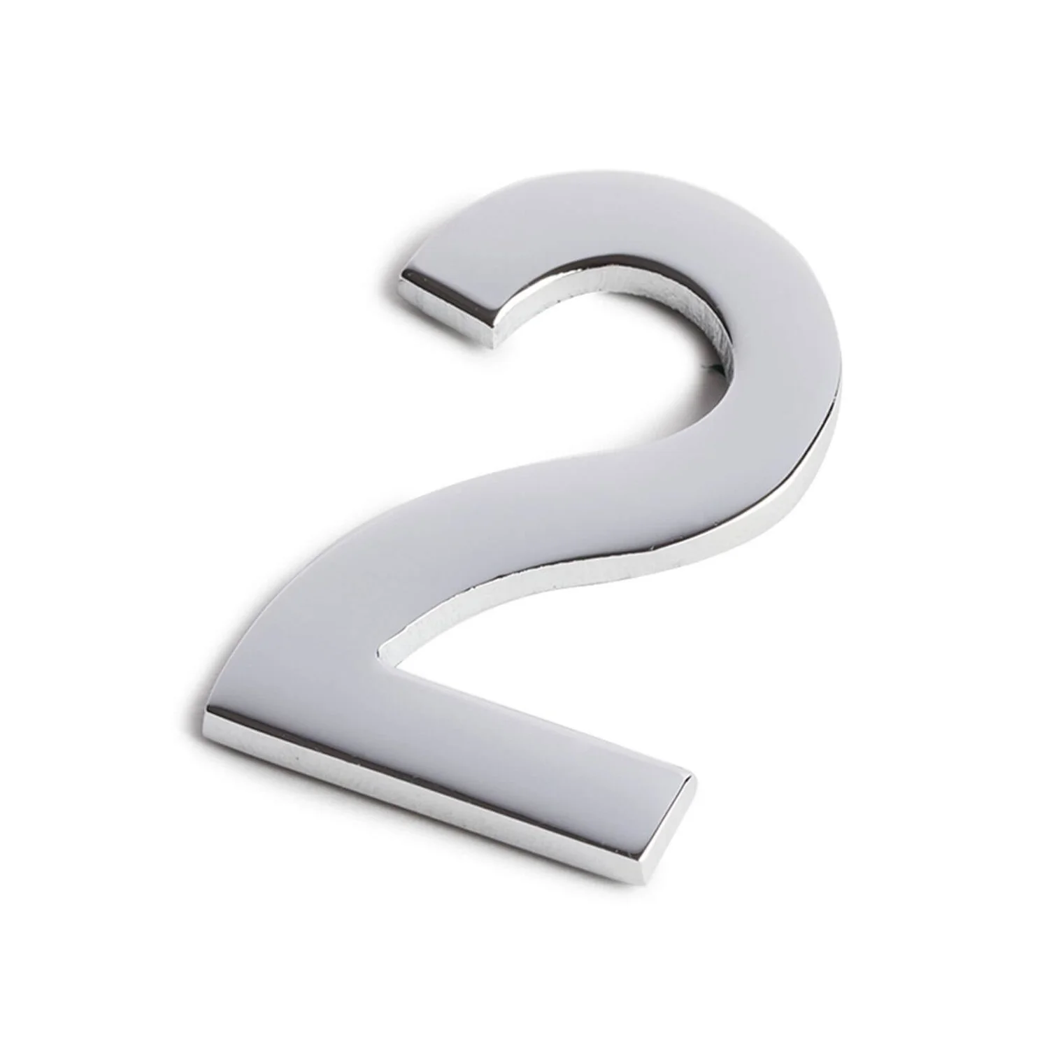 Chrome Self Adhesive House Number - 60mm - 2 1 Chrome Self Adhesive House Number - 60mm - 2
