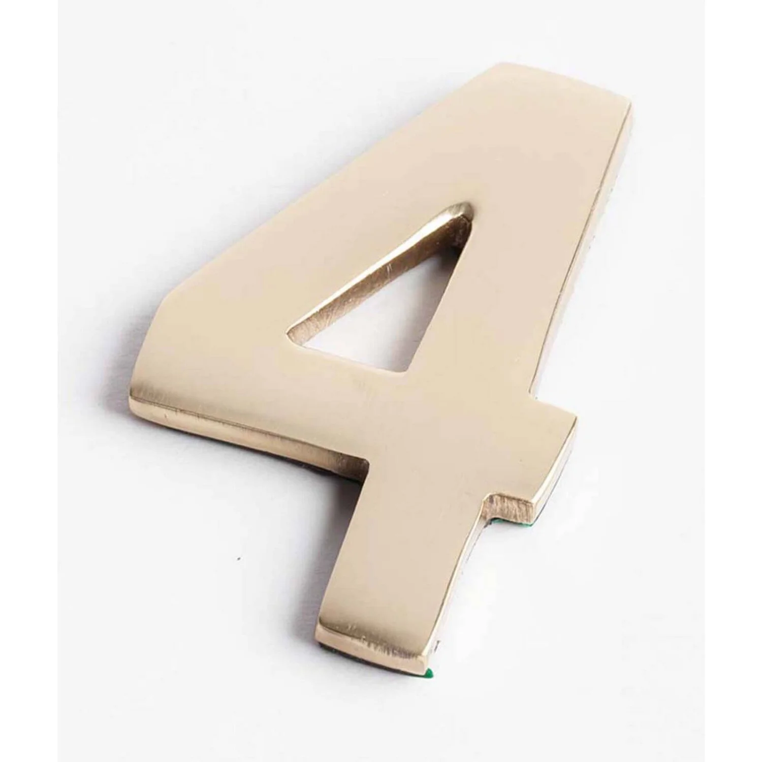 Polished Brass Numeral - Self Adhesive - 60mm - 4 1 Polished Brass Numeral - Self Adhesive - 60mm - 4