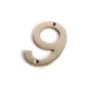 Polished Brass Numeral - Screw Fixing - 75mm - 9