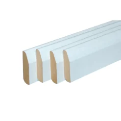 Metsa Wood MDF Primed Chamfered Round Skirting 2.4m (14.5 X 94mm X 2400mm)