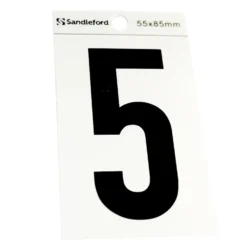 Breeze Silver Self Adhesive House Number - 85mm - 5