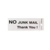 Self Adhesive No Junk Mail Thank You Sign - 100 X 50mm