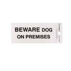 Self Adhesive Beware Dog On Premises Sign - 100 X 50mm