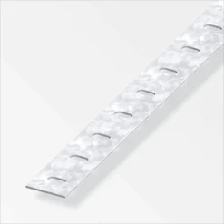 Punched Steel Flat Bar Profile - 1m X 23.5 X 23.5mm