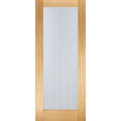 Mexicano Pattern 10 Internal Glazed Unfinished Oak 1 Lite Door - 686 X 1981mm