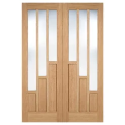 Coventry Internal Glazed Unfinished Oak 3 Lite Pair Doors - 1067 X 1981mm