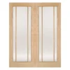 Lincoln Internal Glazed Unfinished Oak 3 Lite Pair Doors - 1372 X 1981mm