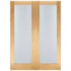 Mexicano Internal Glazed Unfinished Oak 1 Lite Pair Doors - 1524 X 1981mm