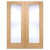 Vancouver Pattern 10 Internal Glazed Pre-Finished Oak 1 Lite Pair Doors - 1372 X 1981mm