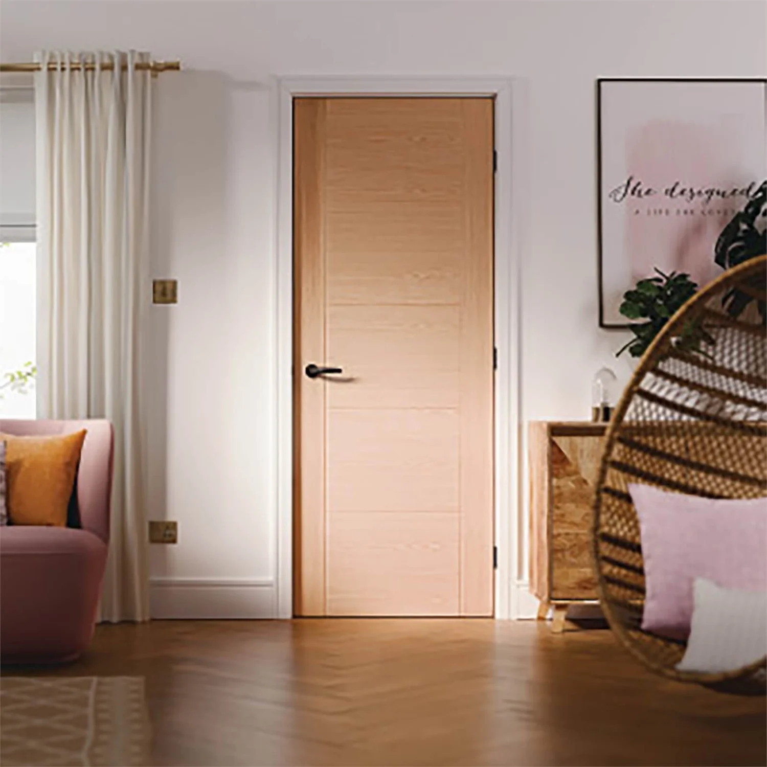 Vancouver Internal Prefinished Oak 5 Panel Fire Door - 686 X 1981mm 2 Vancouver Internal Prefinished Oak 5 Panel Fire Door - 686 X 1981mm - Image 2