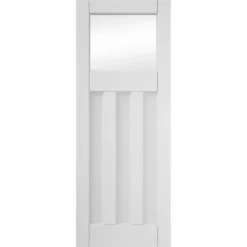 Deco 3 Panel Clear Glazed White Primed Interior Door 1981 X 686mm