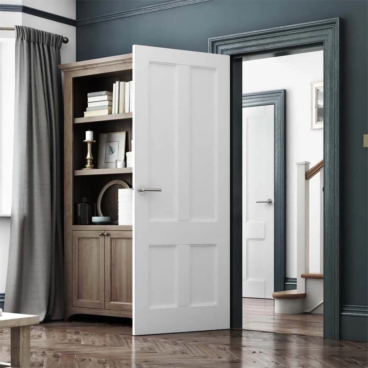 Deco 4 Panel White Primed Interior Door 1981 X 686mm 2 Deco 4 Panel White Primed Interior Door 1981 X 686mm - Image 2