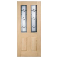 Salisbury External Glazed Unfinished Oak 2 Lite Door - 762 X 1981mm