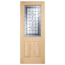 Winchester External Glazed Unfinished Oak 1 Lite Door - 813 X 2032mm