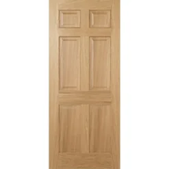 Regency Internal Prefinished Oak 6 Panel Fire Door - 762 X 1981mm