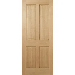 Regency Internal Prefinished Oak 4 Panel Fire Door - 762 X 1981mm