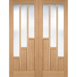 Coventry Internal Glazed Prefinished Oak 3 Lite Pair Doors - 1168 X 1981mm
