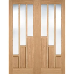 Coventry Internal Glazed Prefinished Oak 3 Lite Pair Doors - 1220 X 1981mm