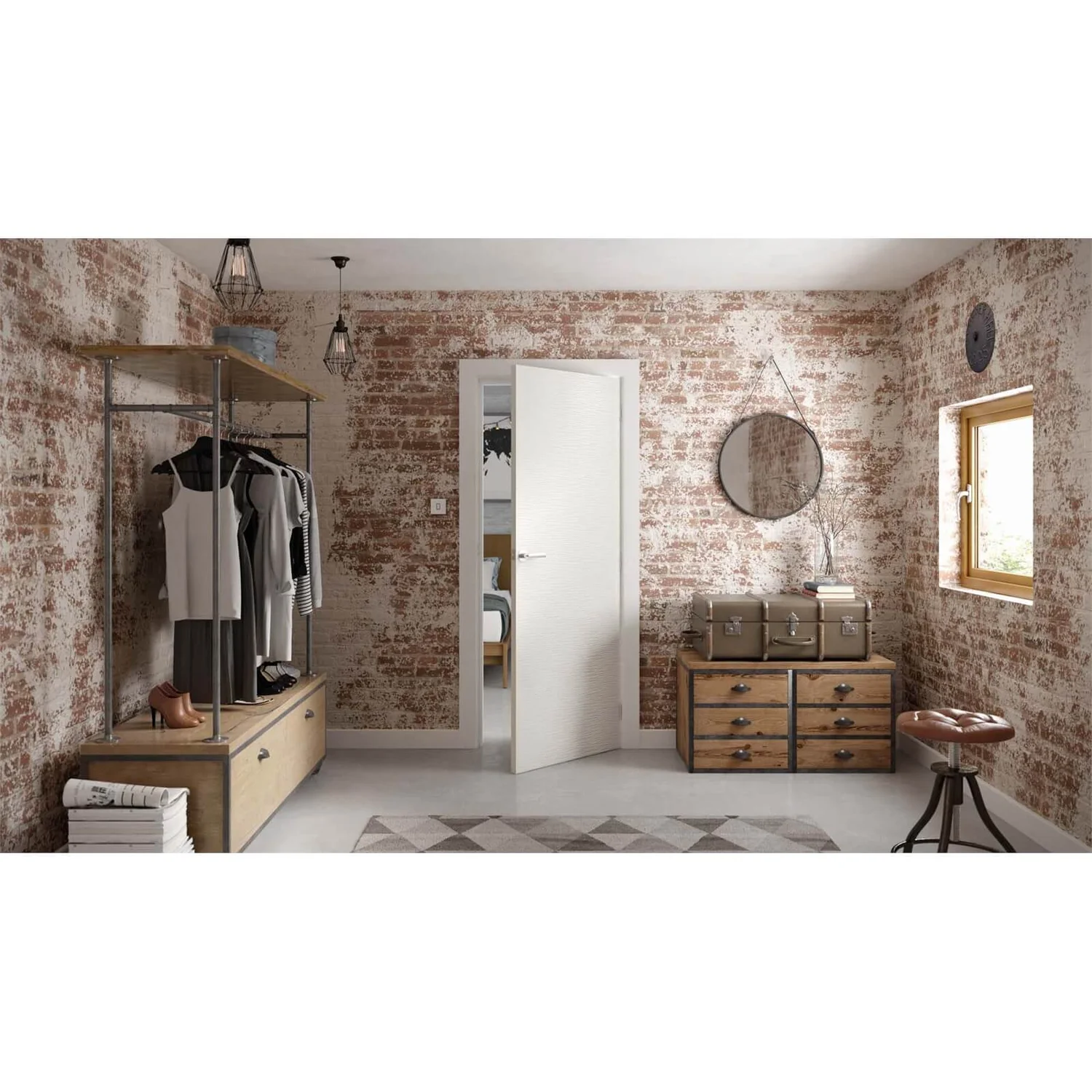 Ripple Diamond Textured Effect Flush Interior Door 1981 X 686mm 2 Ripple Diamond Textured Effect Flush Interior Door 1981 X 686mm - Image 2