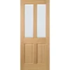 Richmond Internal Prefinished Oak 2 Panel 2 Lite Door - 838 X 1981mm