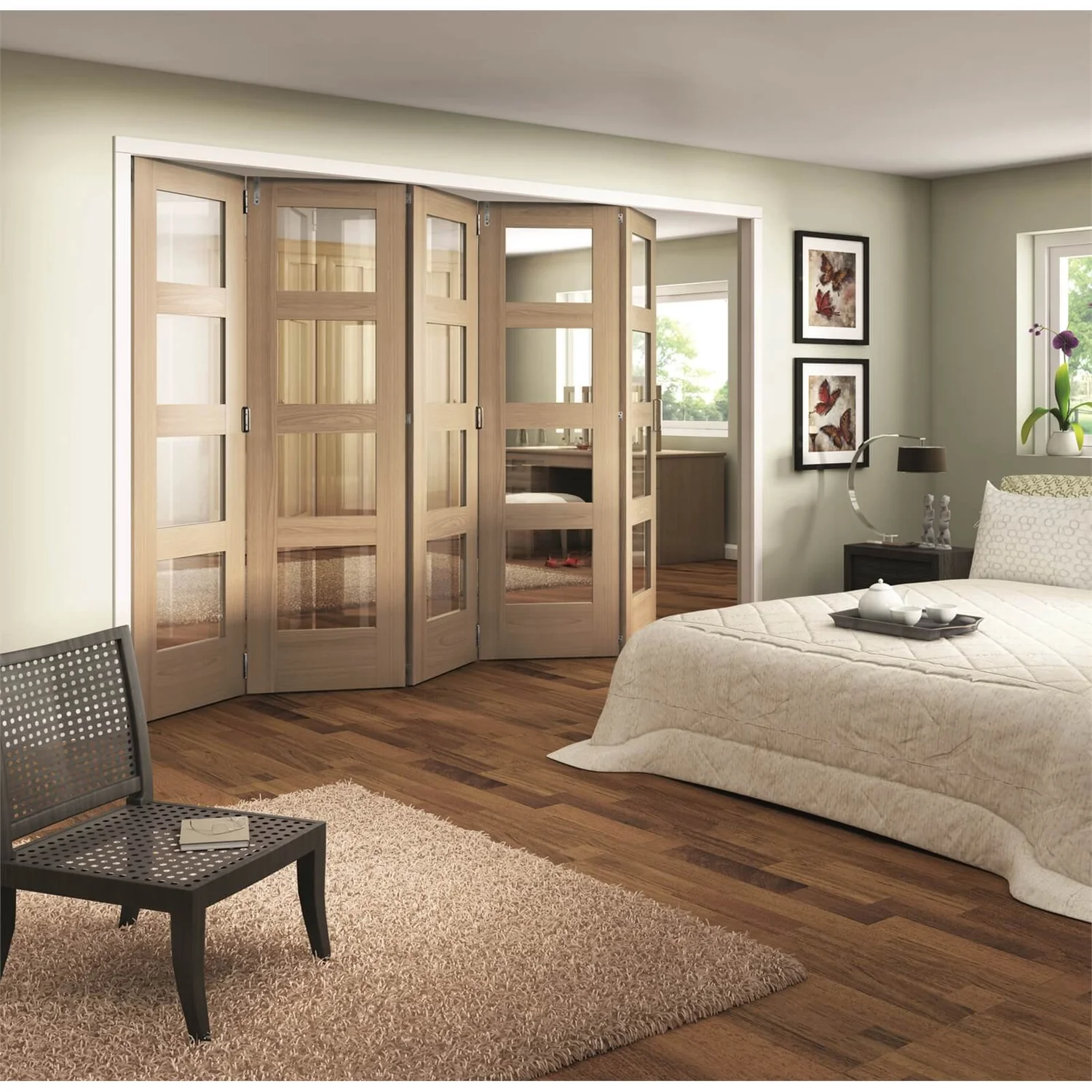 Shaker Oak 4 Light Clear Glazed Interior Folding Doors 5 X 0 2047 X 3538mm 1 Shaker Oak 4 Light Clear Glazed Interior Folding Doors 5 X 0 2047 X 3538mm