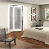 Shaker White Primed 1 Light Obscure Glazed Interior Folding Doors 2 X 0 2047 X 1471mm