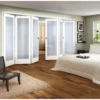 Shaker White Primed 1 Light Obscure Glazed Interior Folding Doors 3 X 3 2047 X 3771mm
