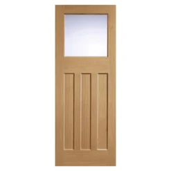 DX30's Style Internal Glazed Unfinished Oak 3 Panel 1 Lite Door - 686 X 1981mm