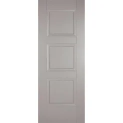 Amsterdam Internal Primed Silk Grey 3 Panel Door - 838 X 1981mm