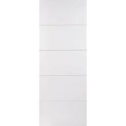Horizontal 4 Line Internal Primed White 5 Panel Door - 762 X 1981mm