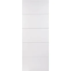 Horizontal 4 Line Internal Primed White 5 Panel Door - 838 X 1981mm