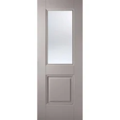 Arnhem Internal Glazed Primed Silk Grey 1 Lite 1 Panel Door - 838 X 1981mm
