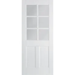 Canterbury Internal Glazed Primed White 2 Panel 6 Lite Door - 686 X 1981mm