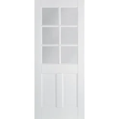 Canterbury Internal Glazed Primed White 2 Panel 6 Lite Door - 838 X 1981mm