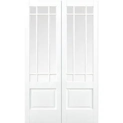 Downham Internal Glazed Primed White 9 Lite Pair Doors - 1220 X 1981mm