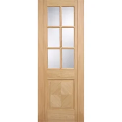 Barcelona Internal Glazed Prefinished Oak 6 Lite 1 Panel Door - 762 X 1981mm