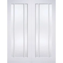 Lincoln Internal Glazed Primed White 3 Lite Pair Doors - 1168 X 1981mm