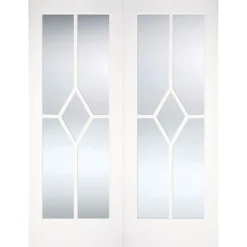 Reims Internal Glazed Primed White 5 Lite Pair Doors - 1168 X 1981mm